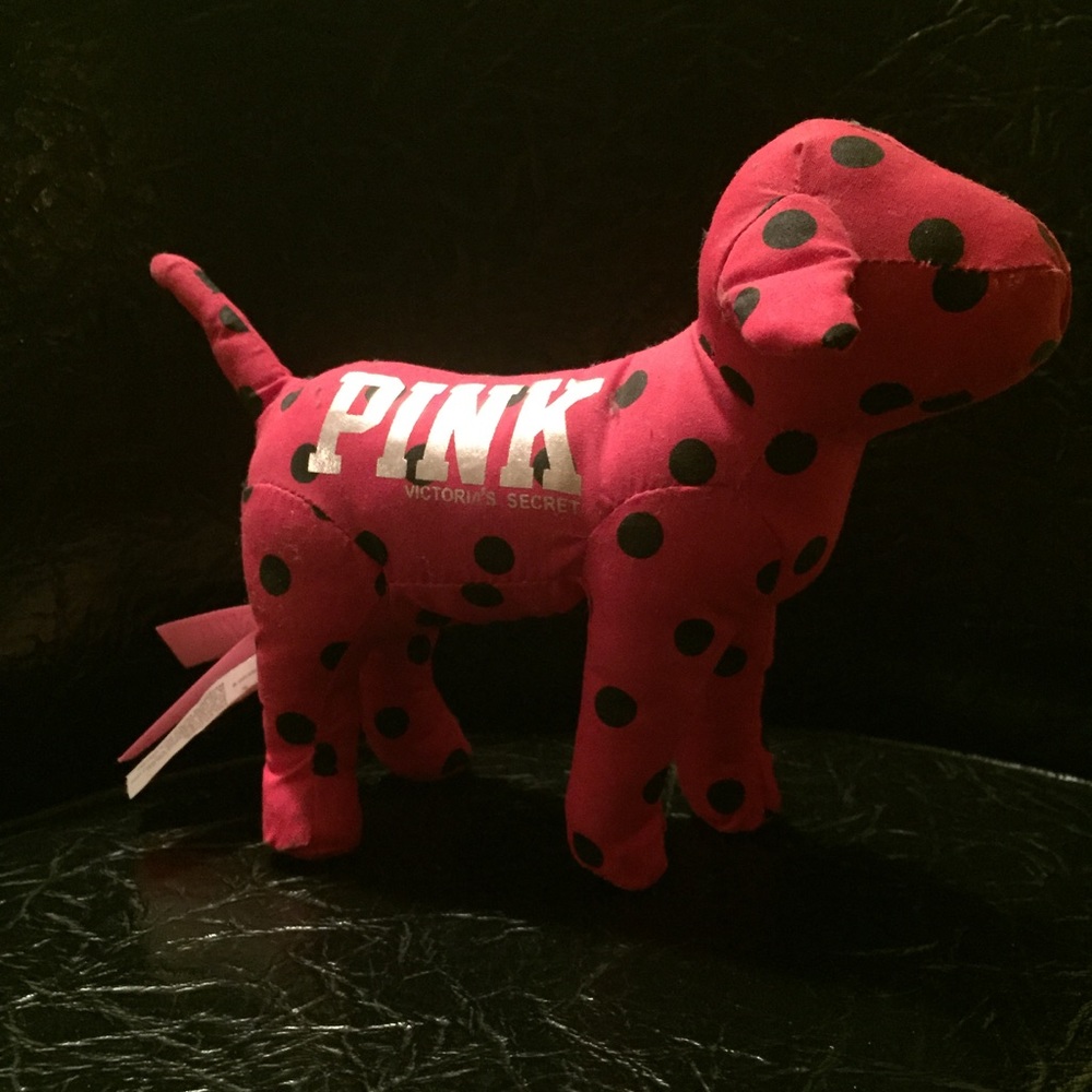 PINK Victoria Secret red and black polka dot dog